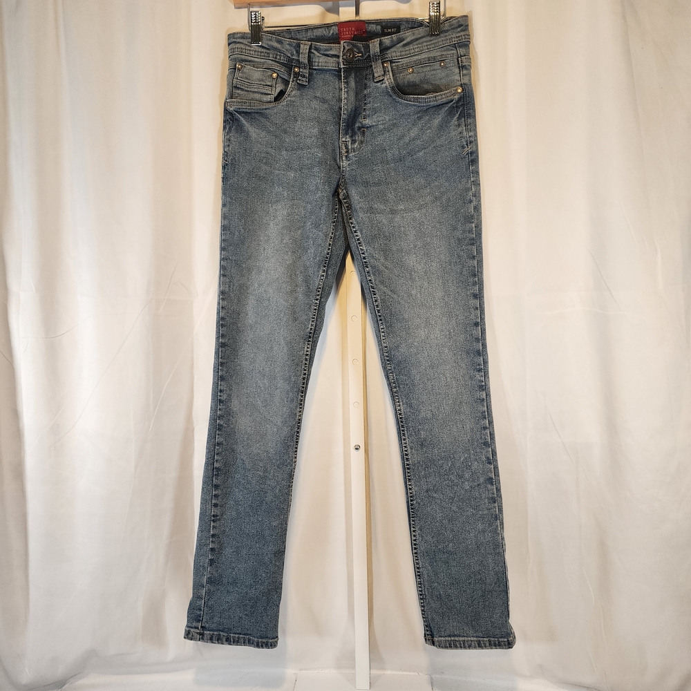 Truth Substance Common Sense Slim Fit Skinny Jeans Mens Size 28x30 Blue Stretch